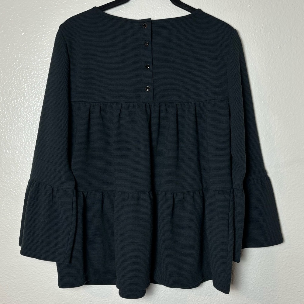 J.Crew Button-Back Tiered Bell-Sleeve Top Woman's Size Medium - Picture 10 of 16
